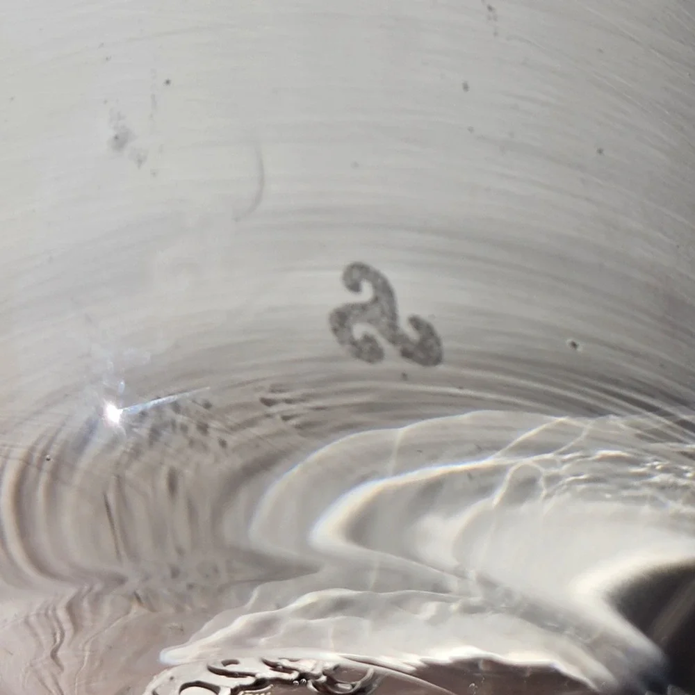Glassybaby Hoda White Hand Blown Glass Votive Candle Holder Etched Boeing Logo